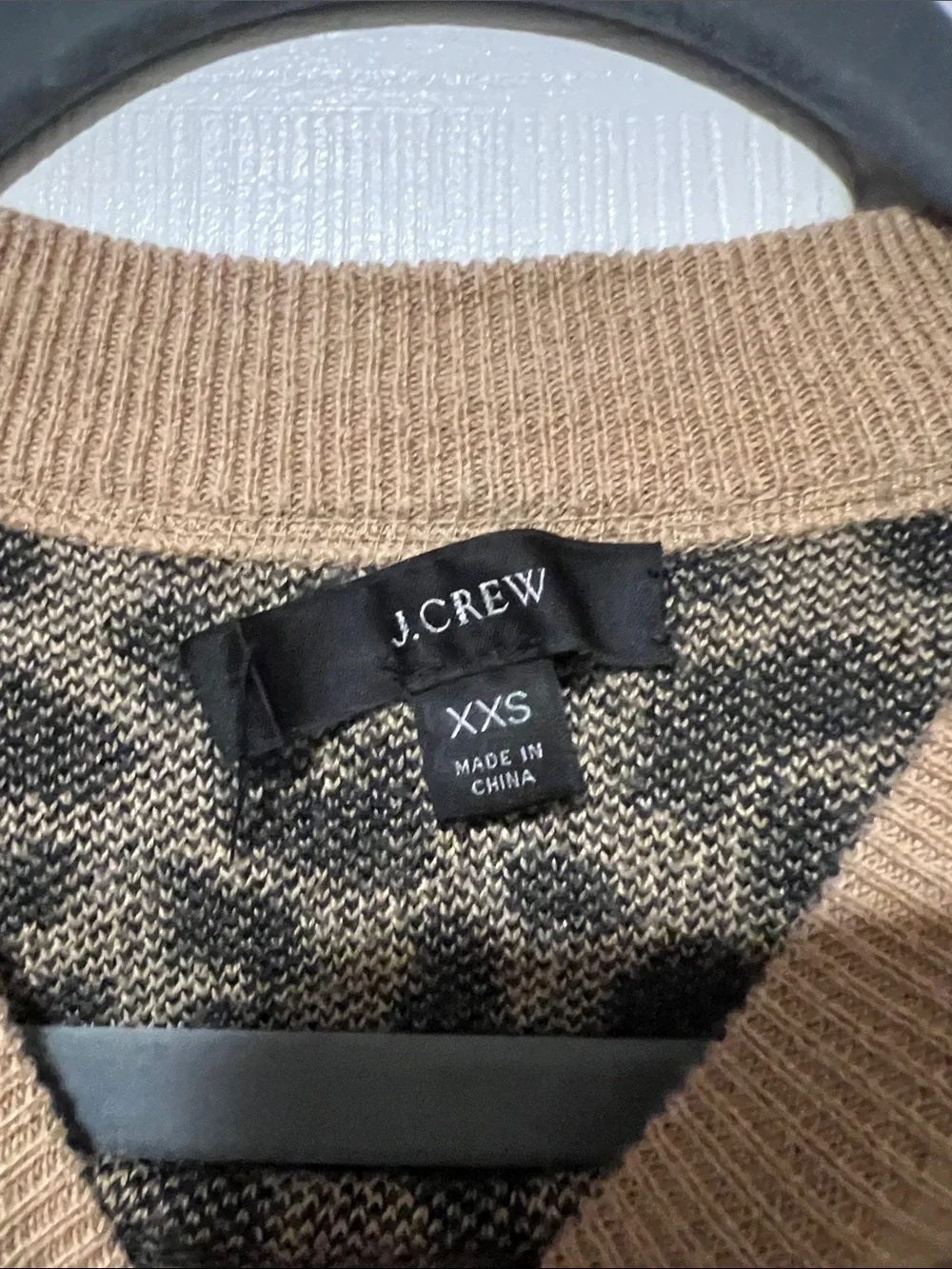 Jcrew Women’s Leopard Print Crewneck Sweater in Camel and Black XXS